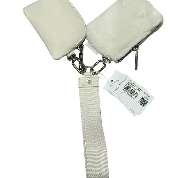 NWT Lululemon Athletica Dual Pouch Wristlet Studded Bone/Silver RARE - Picture 7 of 9